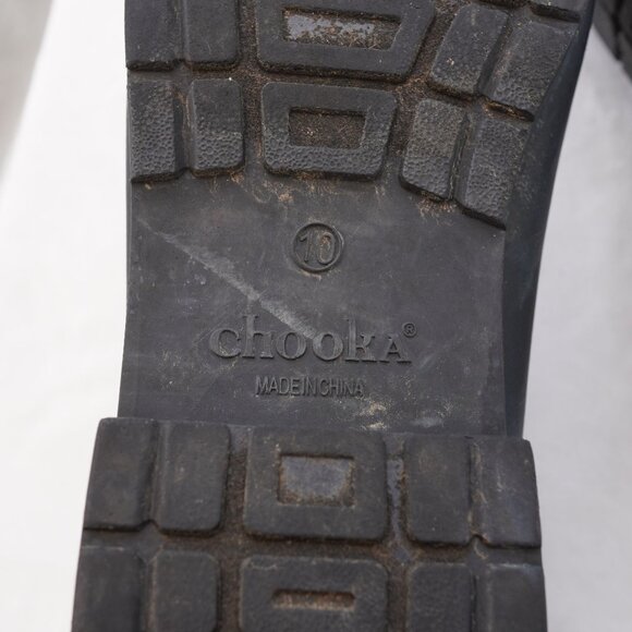 Chooka Black Rubber Chelsea Rain Boots Fleece Lined Size 10 - Picture 9 of 10